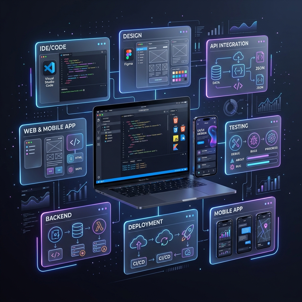 Premium 3D Web and App Development Mockup